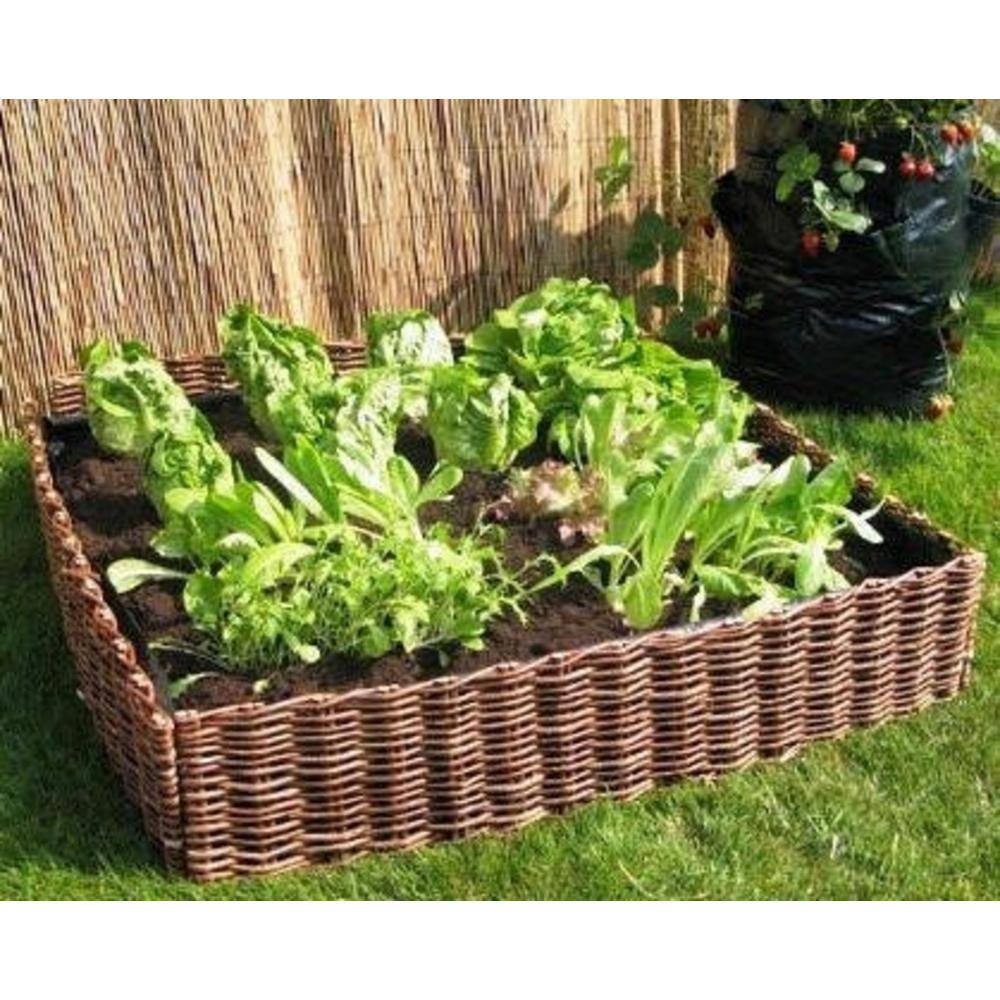 MGP 96 in. L x 48 in. W x 12 in. H Standard Woven Willow Wood Raised Garden Bed WRB-48S