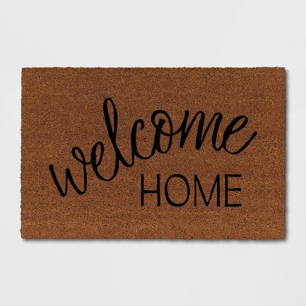 x27 welcome Home x27 Coir Doormat Black