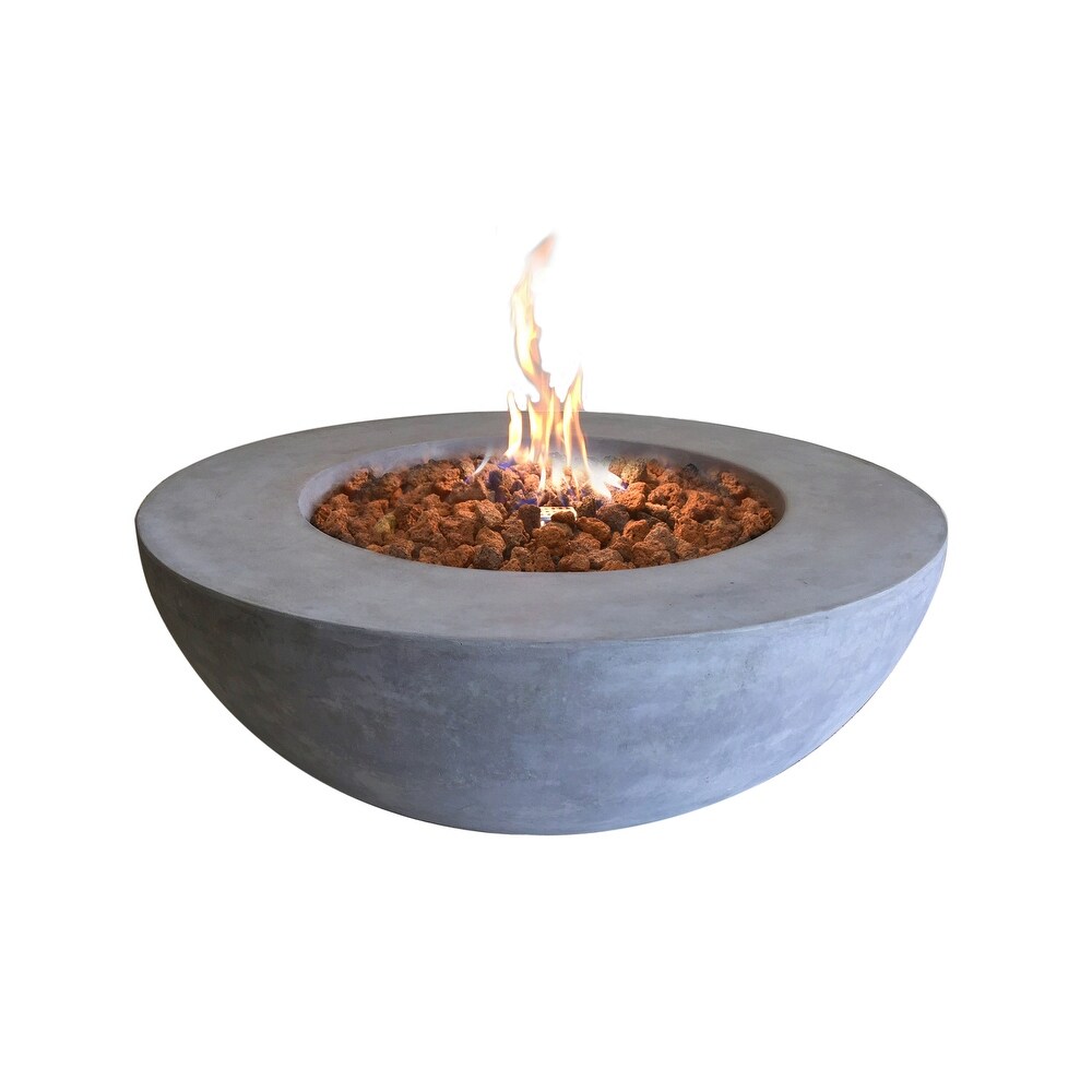 Elementi Lunar Bowl Concrete Fire Pit  Propane  45 000 BTU  Auto Ignition