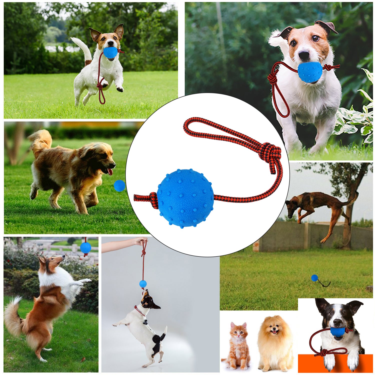 Legendog 3PCS Dog Toys Ball with Rope Interactive Dog Tug Toy Indestructible Dog Fetch Toy for aggressive chewers