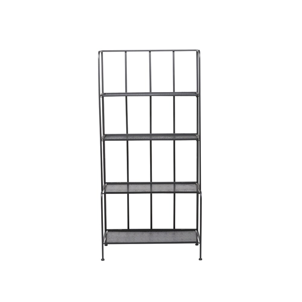 Black Iron Contemporary Bakers Rack   24 x 13 x 49