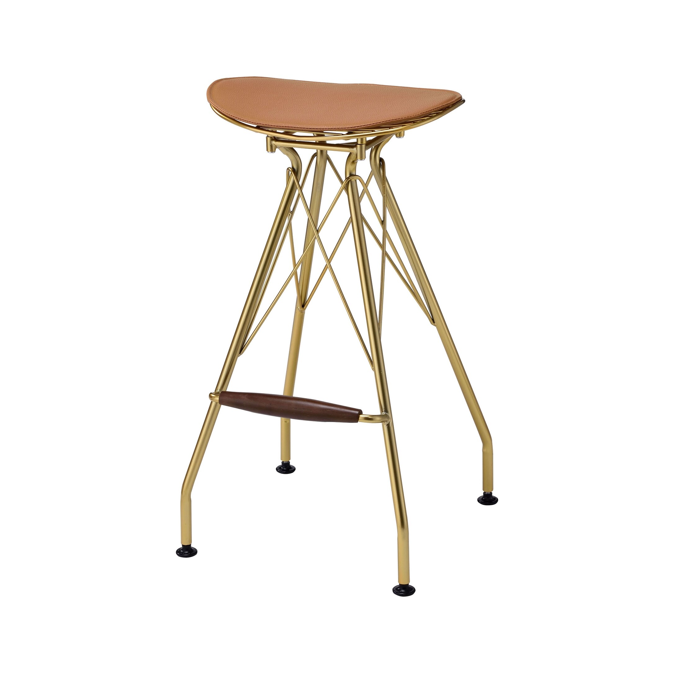 ACME Dragea Bar Stool in Whiskey and Gold (Set of 2)