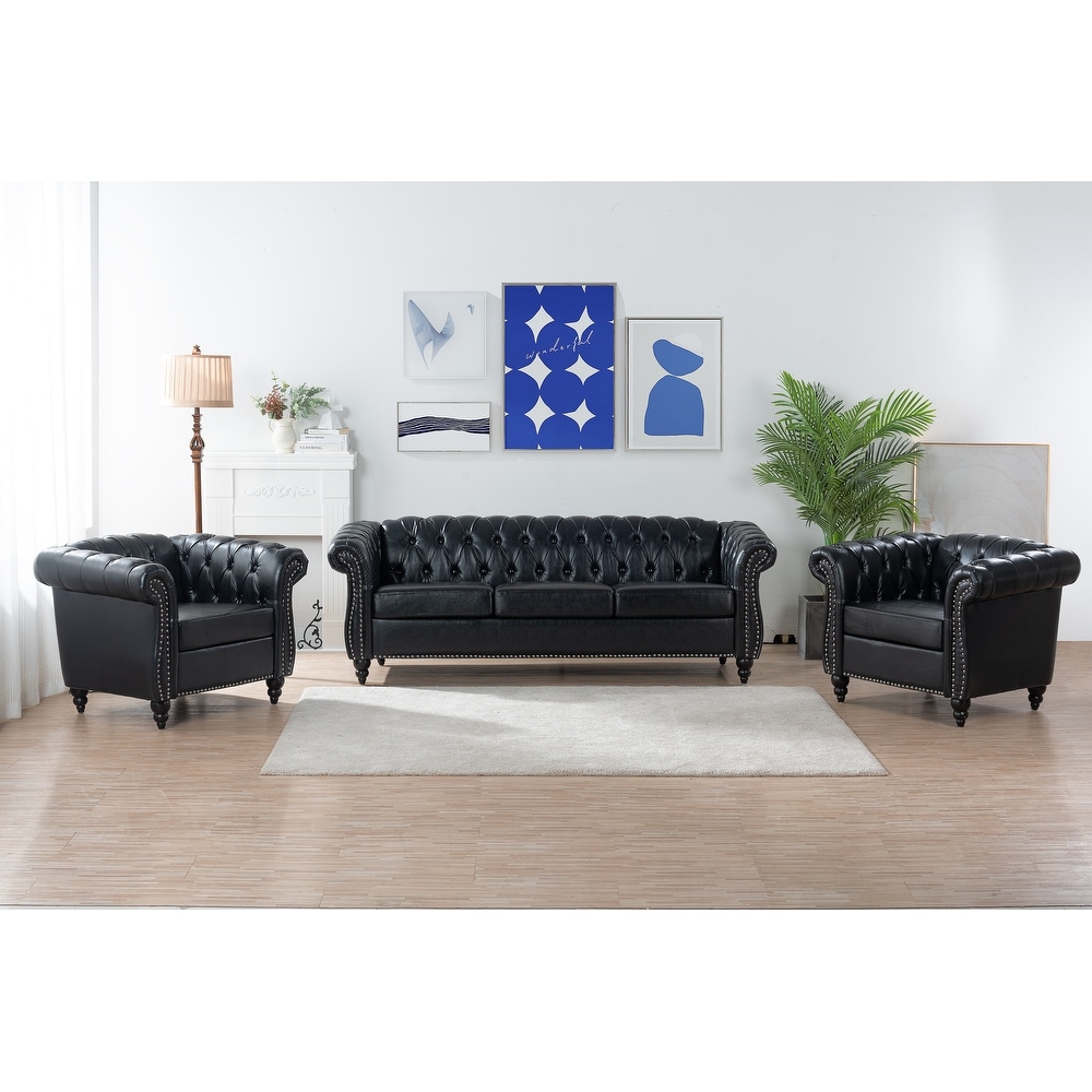 3 Piece Configurable Living Room Sofa Set with Easy Assembly  Comfortable Cushions  Glamorous Design  and Chic Appeal