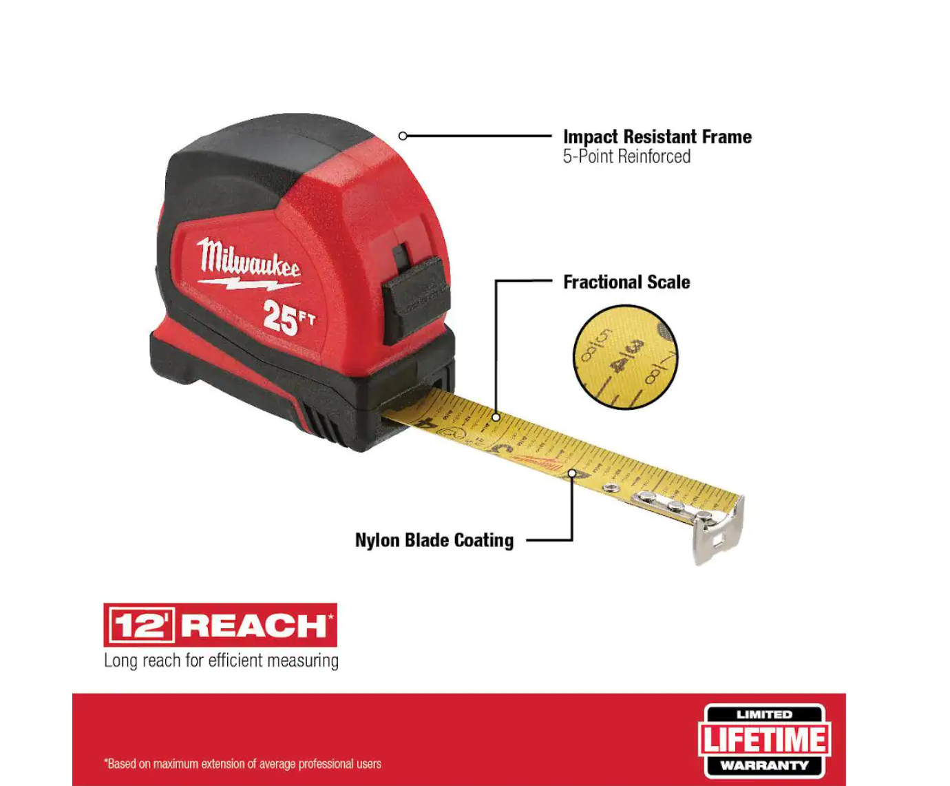 Milwaukee 48-22-8320-48-22-6625 20 in. PACKOUT Tote with 25 ft Compact Tape Measure