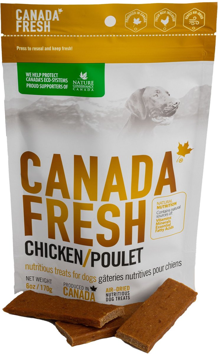 Canada Fresh Chicken Dry Dog Treats， 6-oz bag