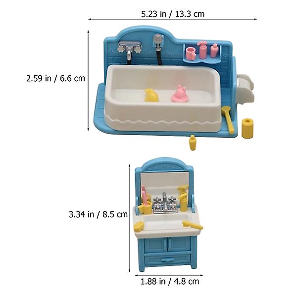 1 Set Mini Furniture Model Mini House Bathtub Toilet Mini Bathroom Accessory