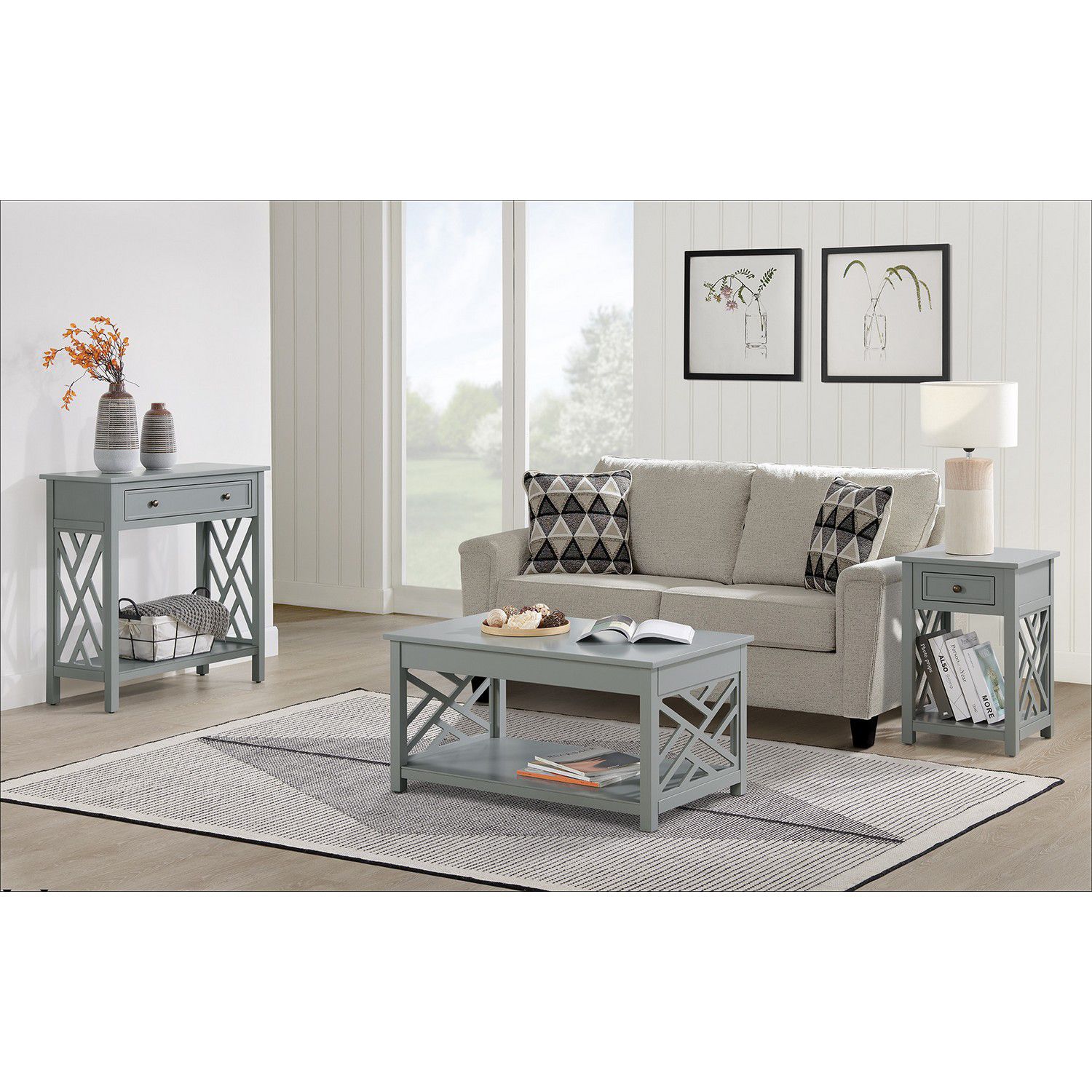 Alaterre Furniture Coventry Coffee Table， End Table and Console Table 3-piece Set