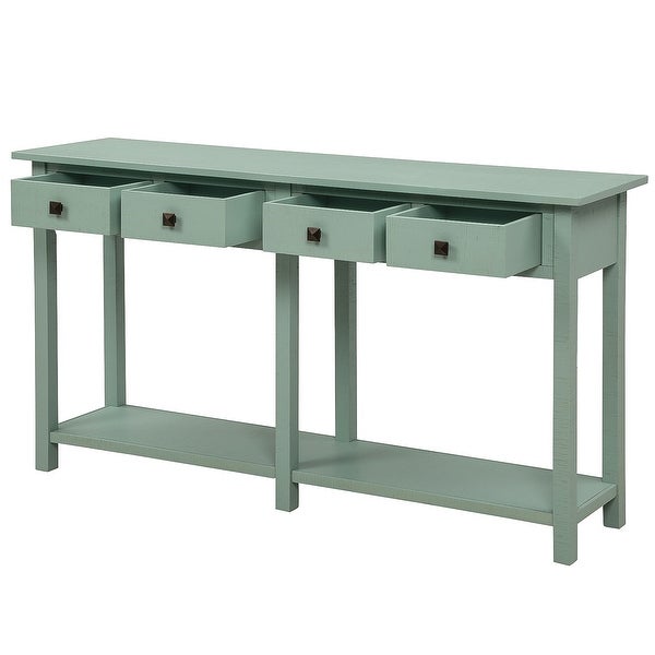 Rustic  Blue 4-Drawers Sofa Entryway Console Table