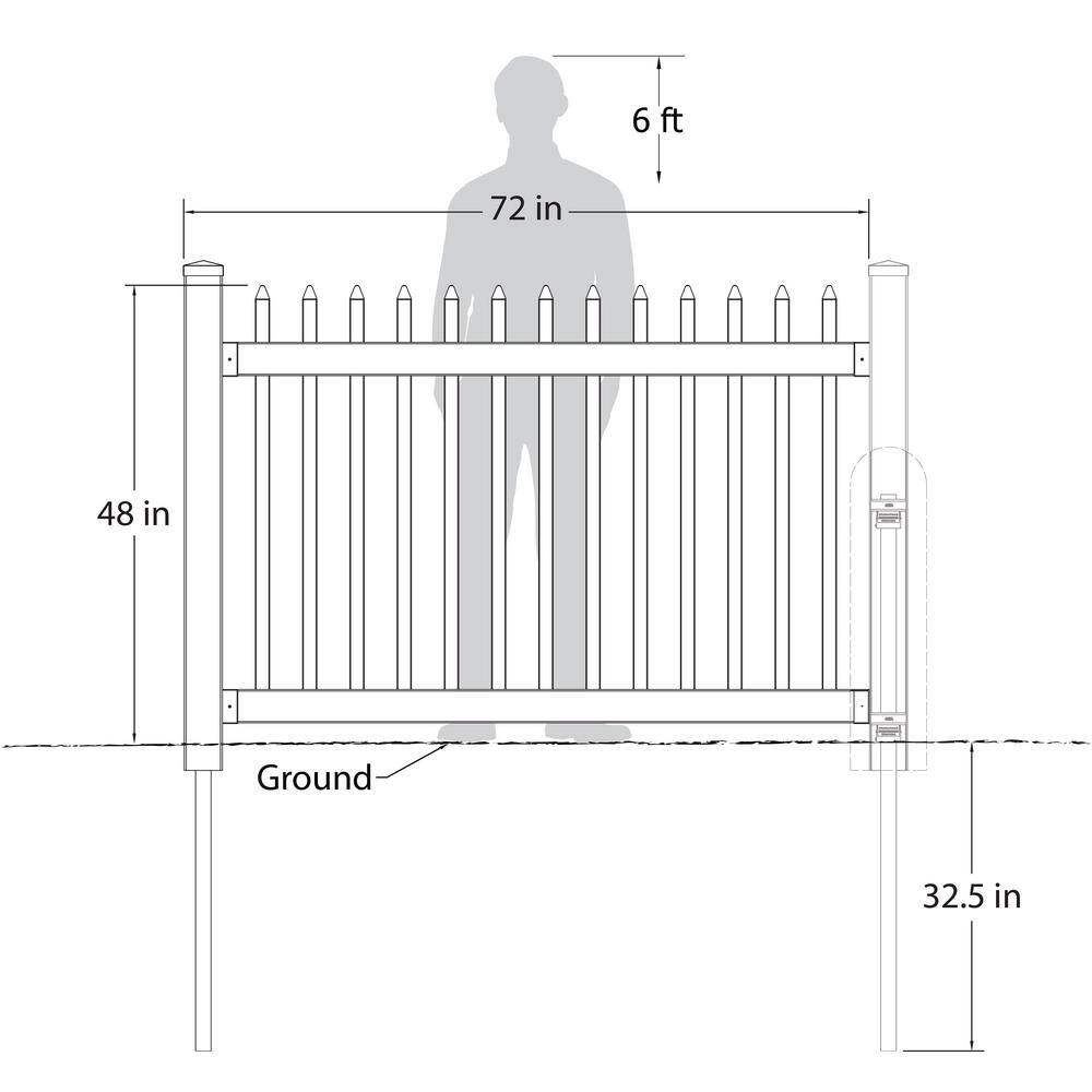 WamBam Fence No-Dig Permanent 4 ft. x 6 ft. Nantucket Vinyl Picket Fence Panel with Post and Anchor Kit BL19101