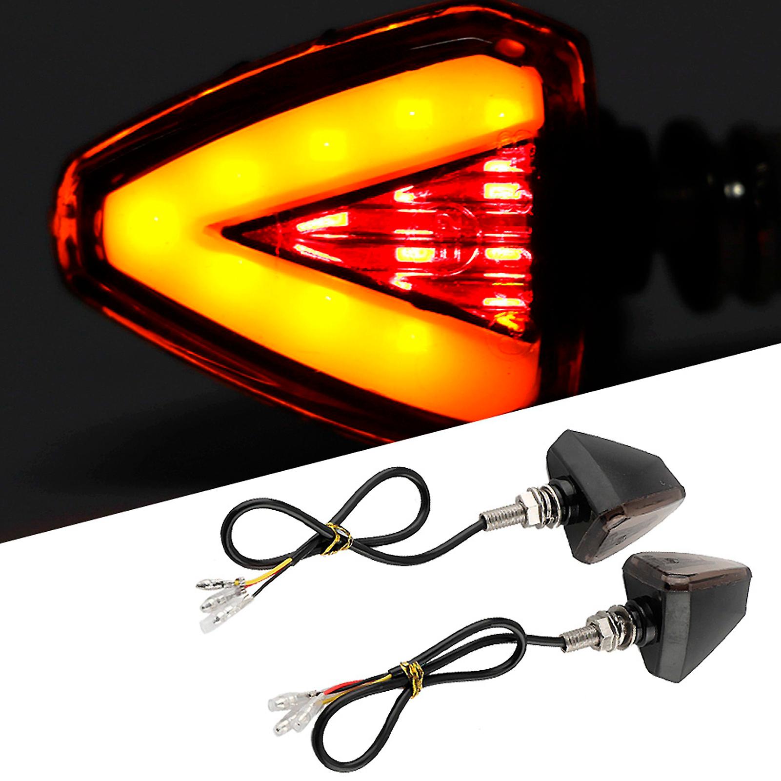 1pair Motorcycle Led Turn Signal Daytime Running Light Blinker Flasher Indicator Light Universal