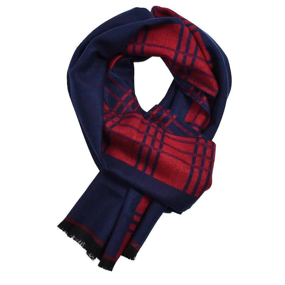 Winter Mens Scarf Cashmere Feel Scarves Warm Soft Fashion Business Plaid Scarf Gifts For Men1pcsblack