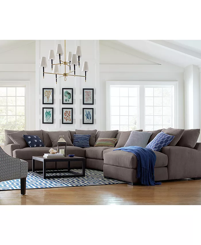 Furniture Rhyder 4-Pc. 112 Fabric Sectional Sofa with Chaise