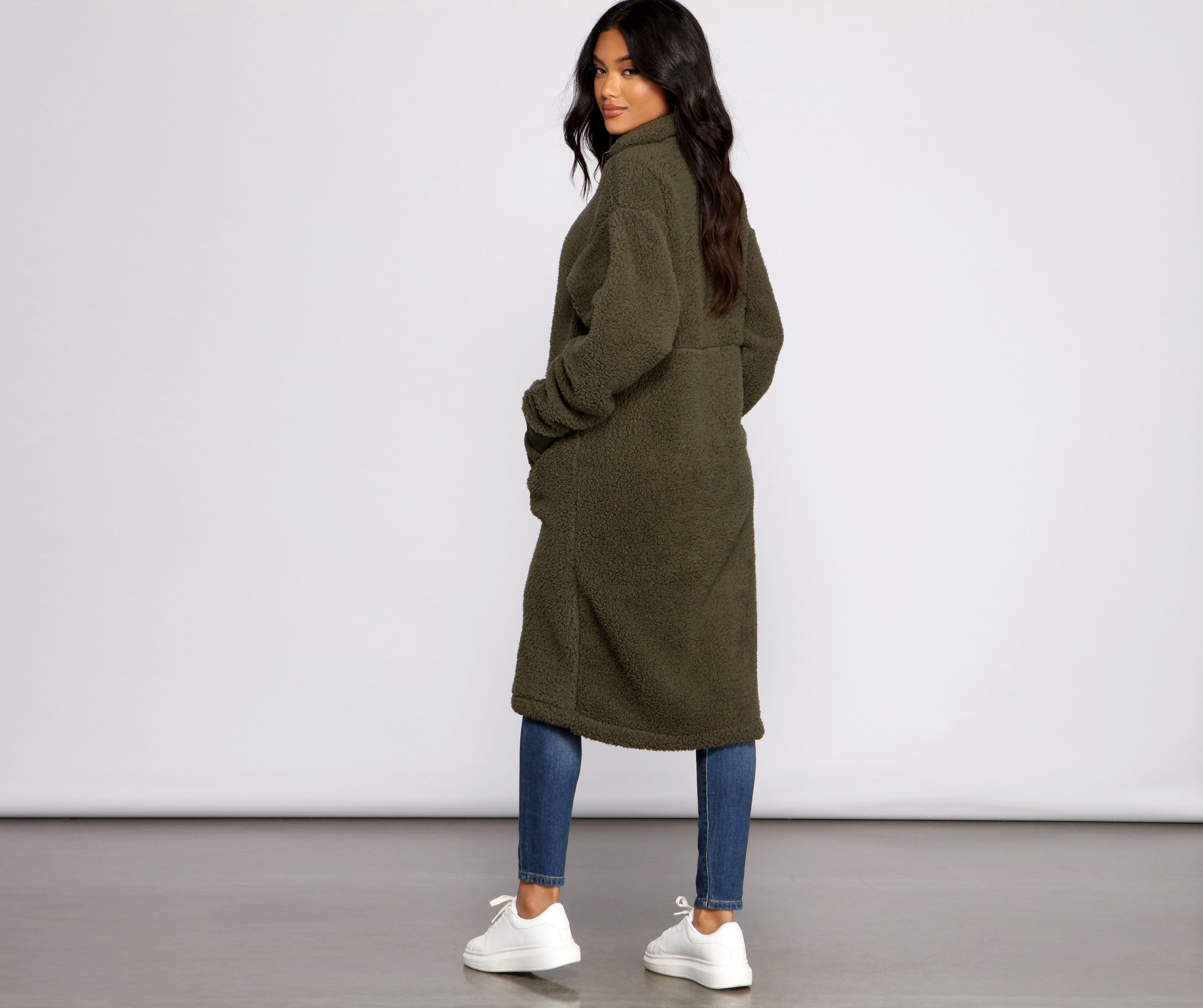 Chic and Cozy Oversized Teddy Trench Coat