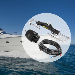 VEVOR 150HP Hydraulic Outboard Steering Kit with two lengths of 20 ft. hose Boat Marine System XWYYFXB150HPZXBTJV0