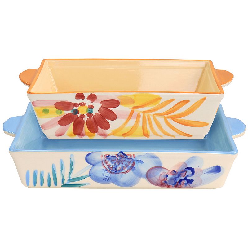 Spice by Tia Mowry Goji Blossom 2 Piece Handpainted Bakeware Set