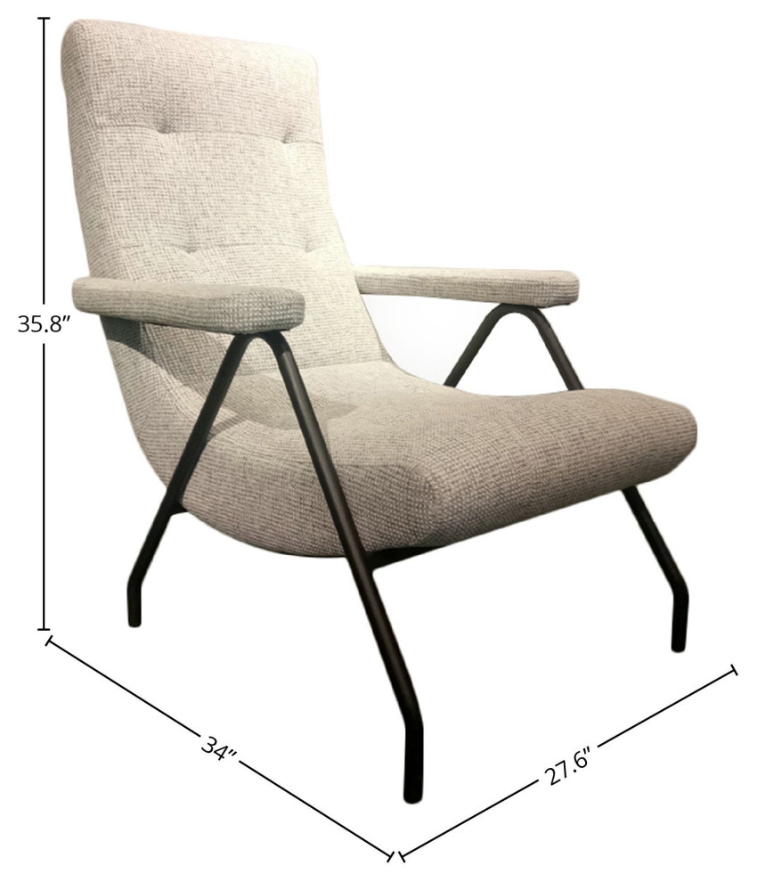 Retro Lounge Chair   Light Grey Tweed   Transitional   Armchairs And Accent Chairs   by LH Imports  Houzz