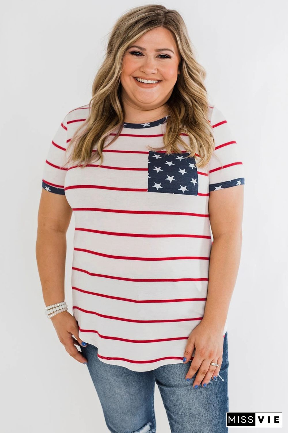 Stripes & Stars Plus Size T-shirt