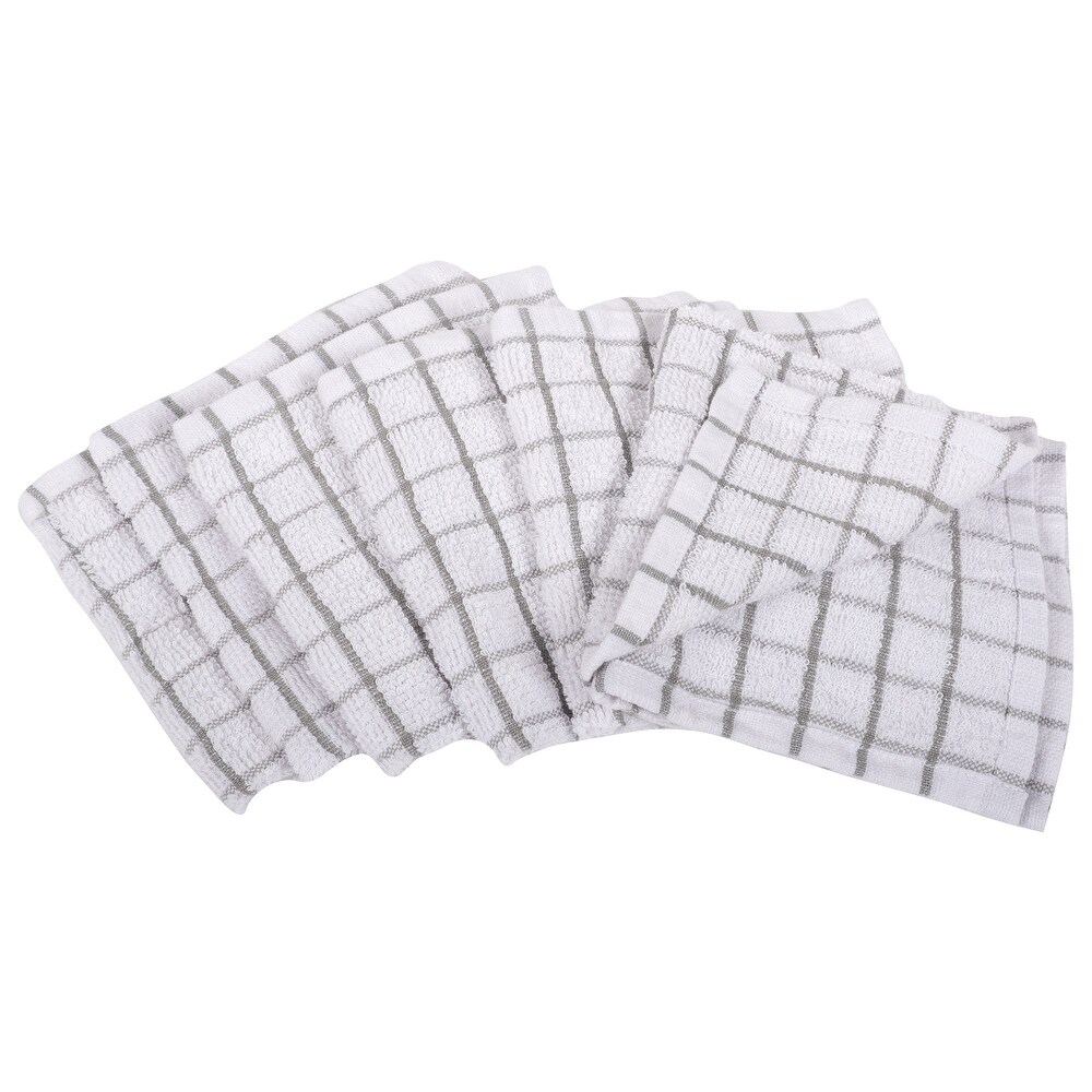 Checkered Terry Dish Cloths  Set of 6