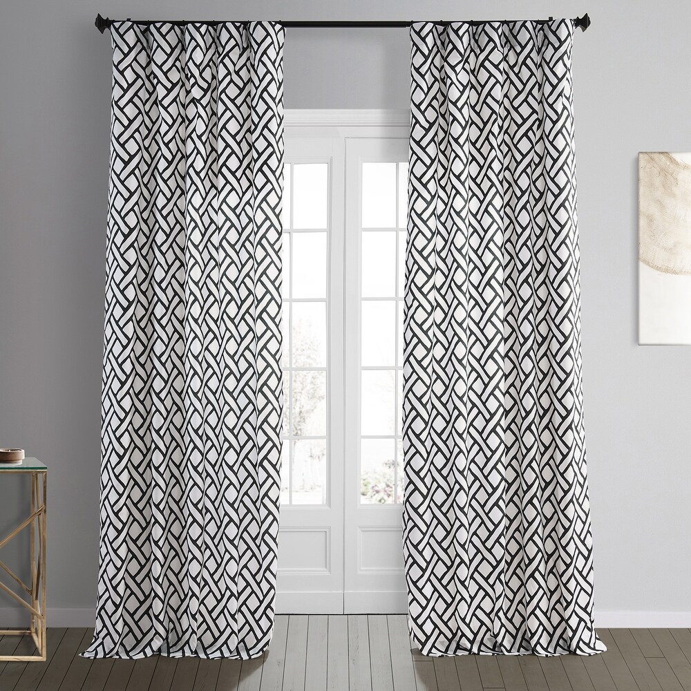 Exclusive Fabrics Garden Path Printed Cotton Curtain (1 Panel)