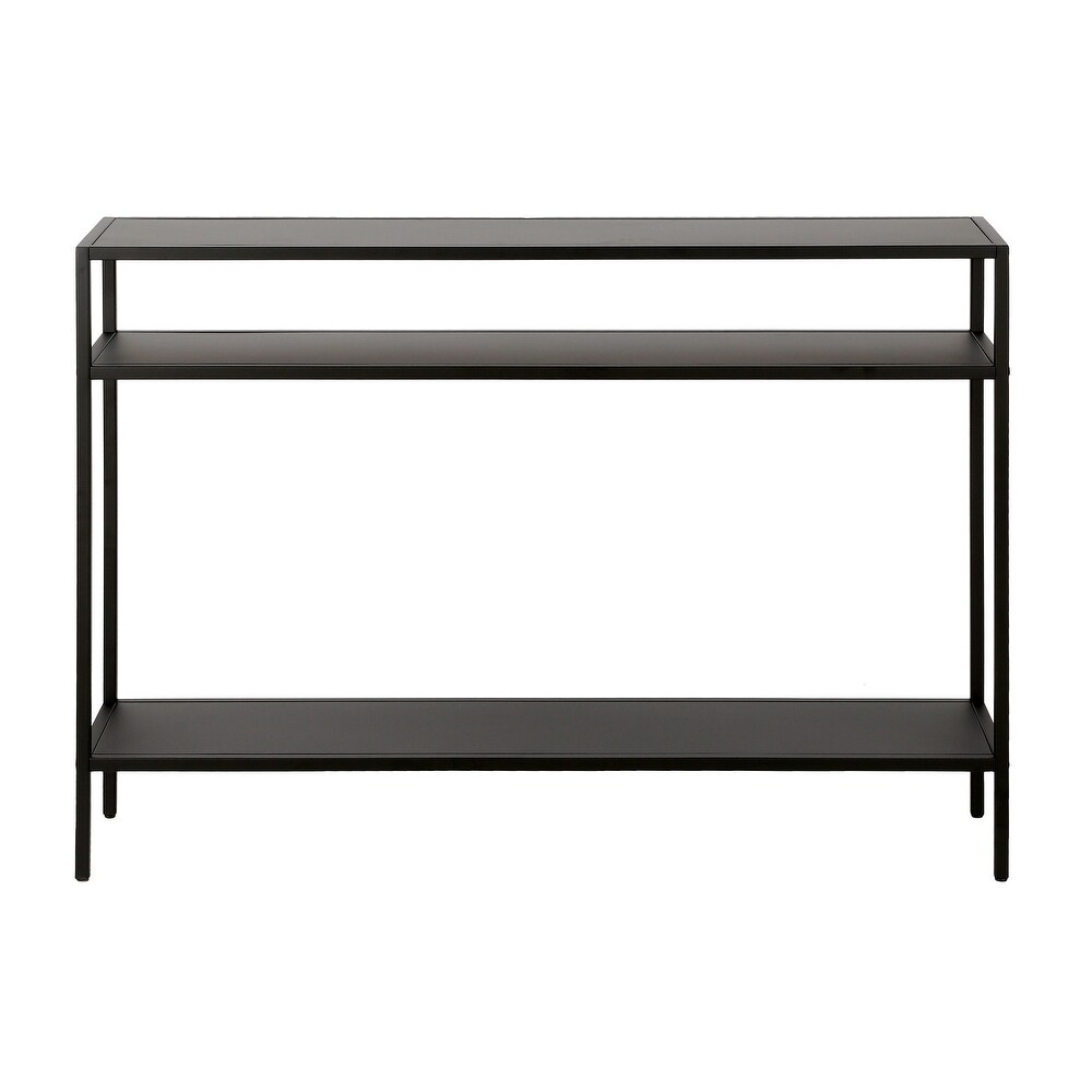 Ricardo Rectangular Console Table with Metal Shelves