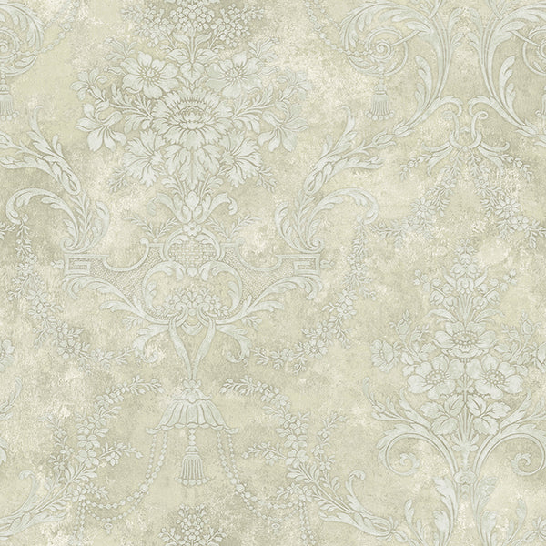 Jeffreys Floral Wallpaper in Off-White and Greens by Carl Robinson