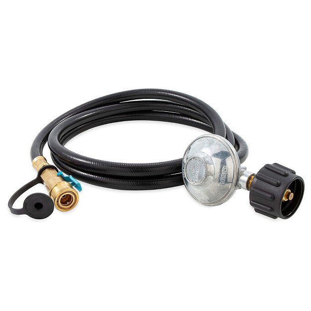 Camco Regulator With 6 Foot Propane Hose And Female Quick Connect Acme Nut For Low Pressure Gas Appliances Black gas Bottle Sold Separately