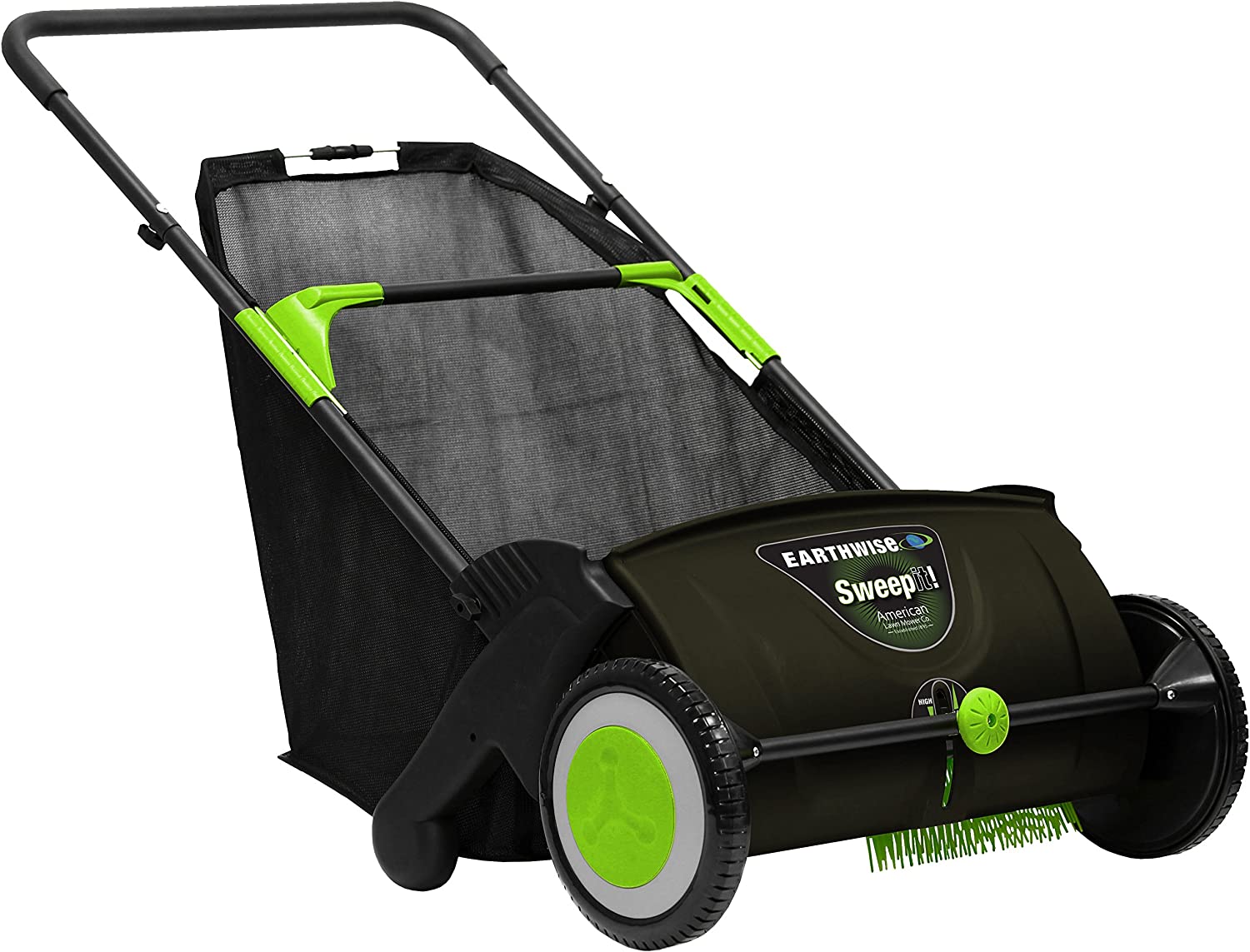 Earthwise LSW70021 21-Inch Leaf and Grass Push Lawn Sweeper， Width， Black