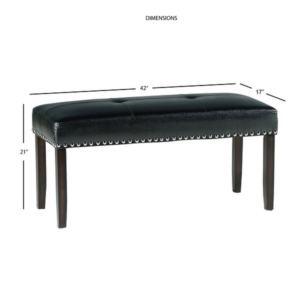 Winlock Faux Leather Dining Bench with Nailheads by Greyson Living