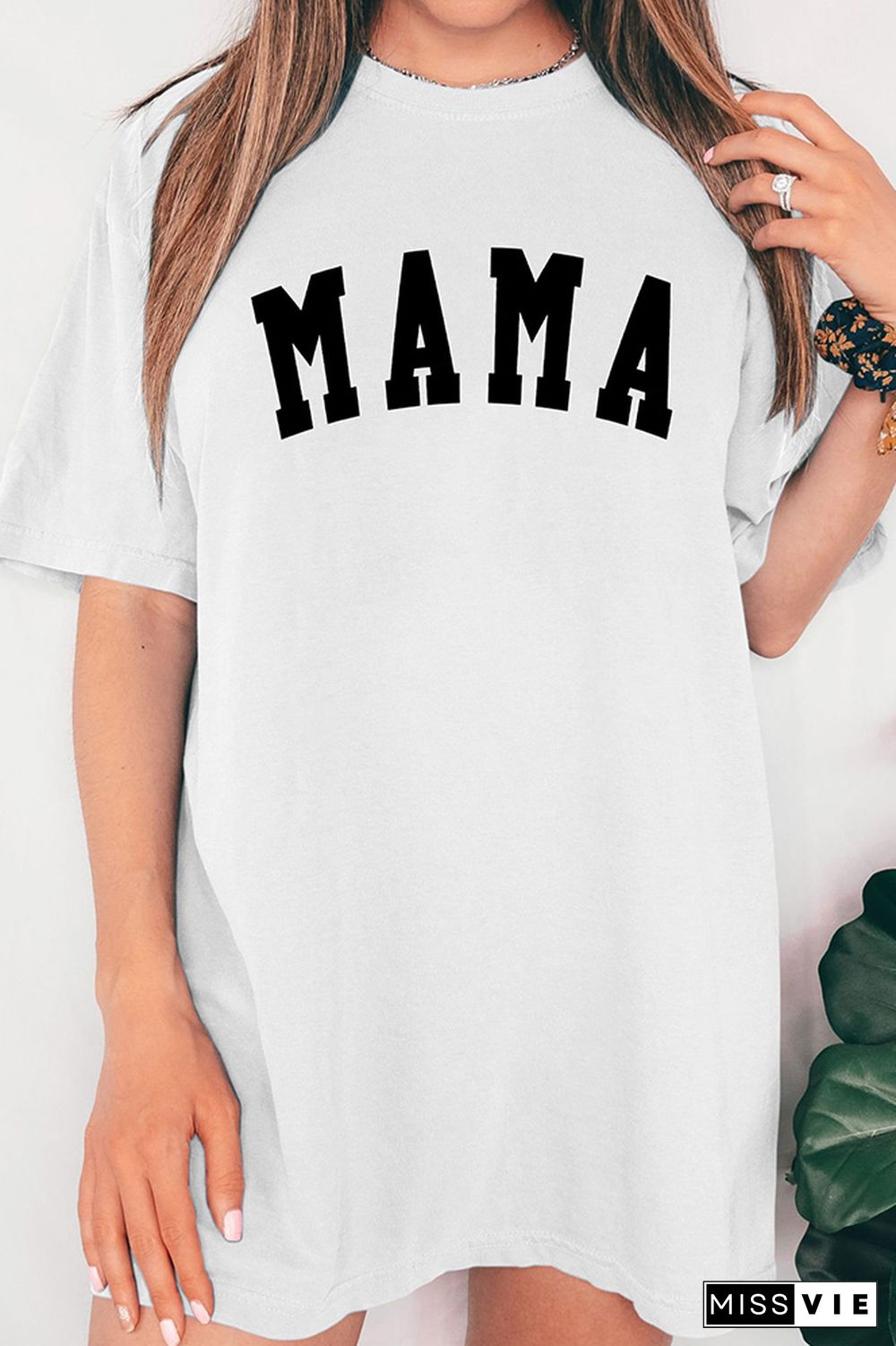 Mama Print Oversize Graphic Tee