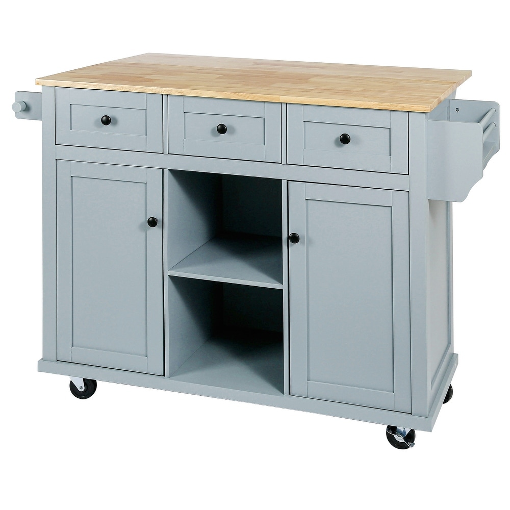 Stationary Storage Islands Rolling Kitchen Islands Cart w/ Drop leaf Cabinet Internal Storage Racks  Folding Dinding Table