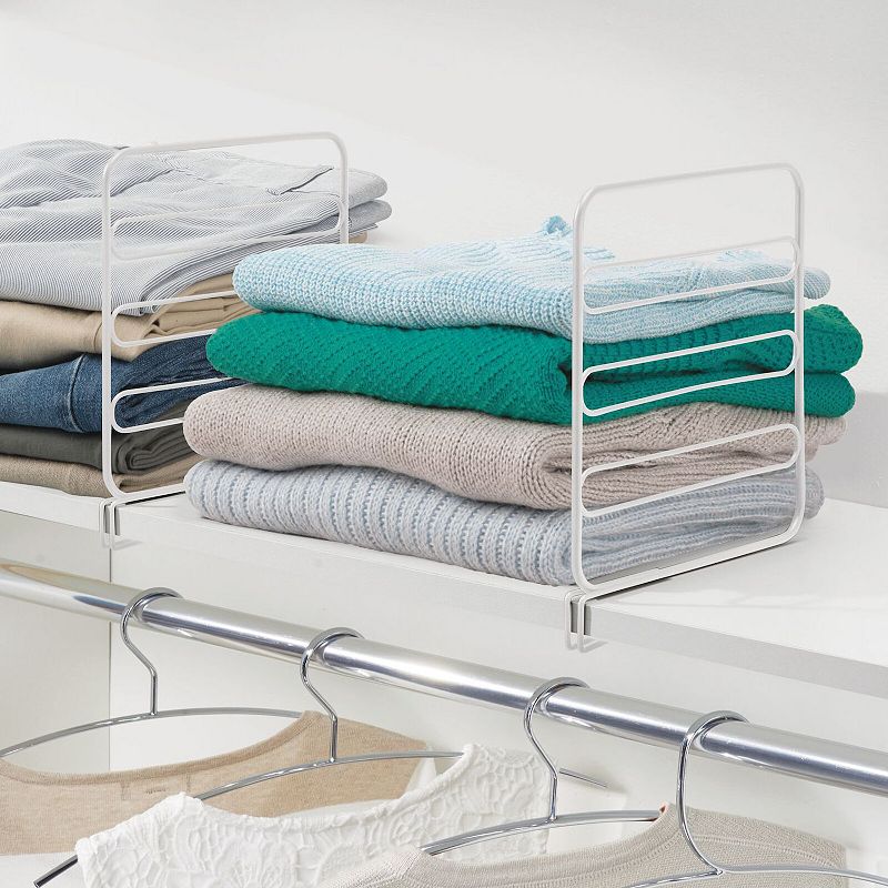 mDesign Versatile Metal Wire Closet Shelf Divider and Separator， 4 Pack