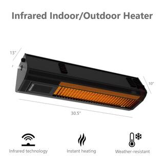 Rinnai 2150 SE 25000 BTU Natural Gas Overhead Patio Space Heater in Black RSEP1S25N