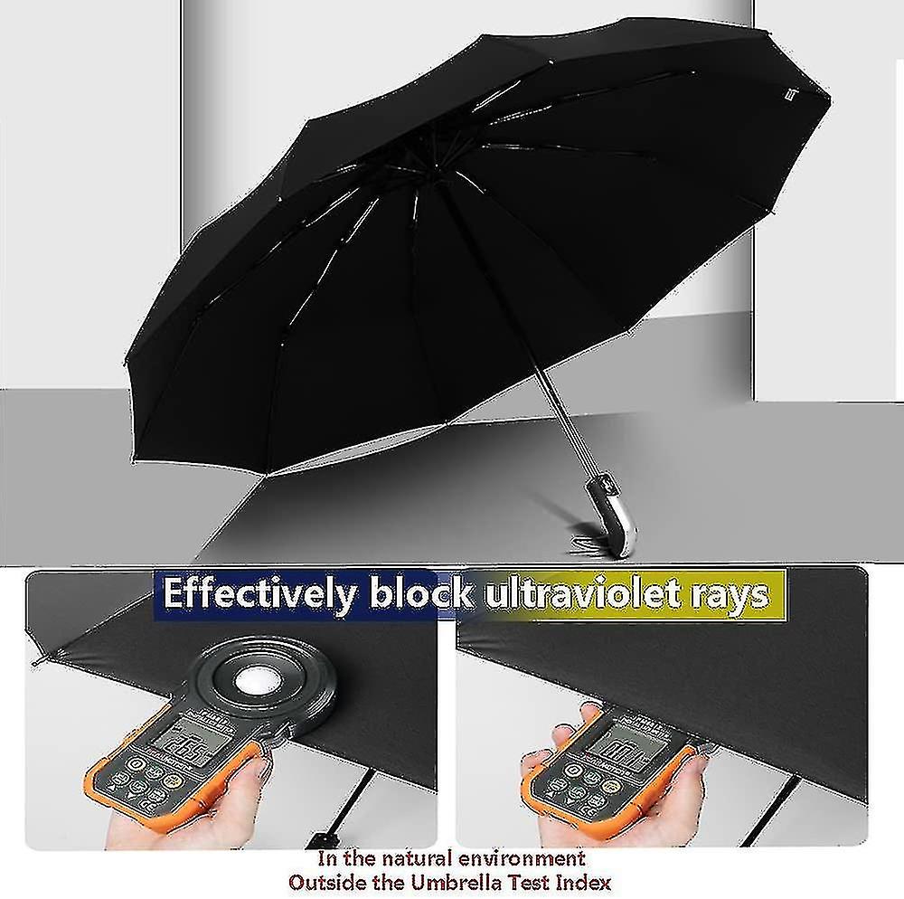 Windproof 10-bone Folding Umbrella That Automatically Opens And Closes Uv-proof