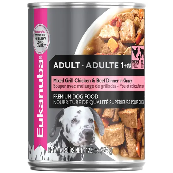 Eukanuba 12.5 oz Mixed Grill Chicken and Beef Gravy Dog Food-Adult