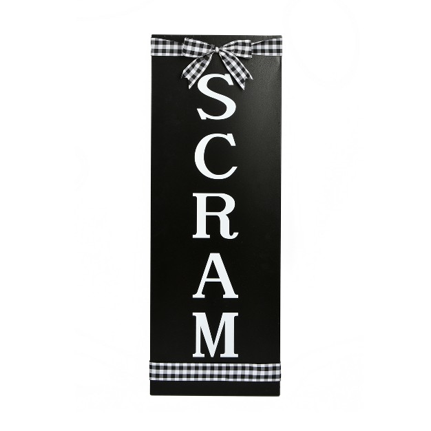 Halloween scram quot Metal Porch Sign