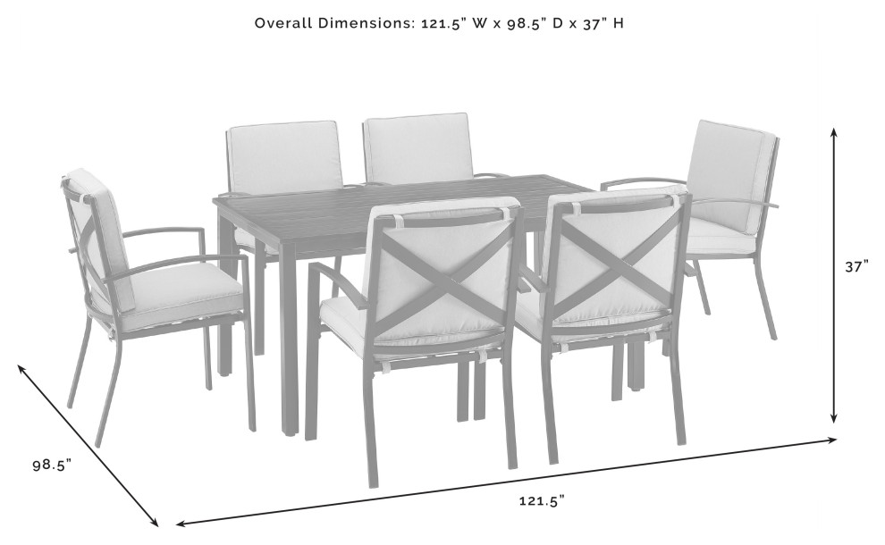 Kaplan 7 Piece Outdoor Dining Set   Contemporary   Outdoor Dining Sets   by Crosley  Houzz