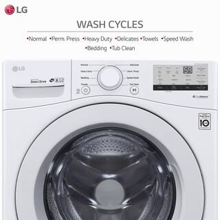 LG 4.5 Cu. Ft. Stackable Front Load Washer in White with Coldwash Technology WM3400CW