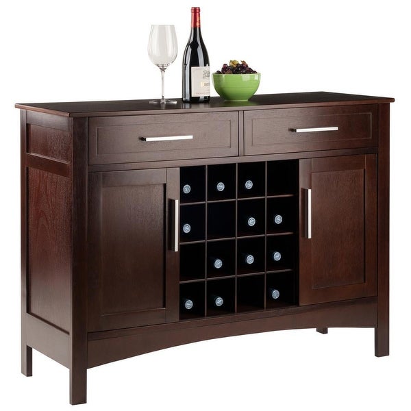 Wood Gordon Buffet Cabinet， Sideboard， Cappuccino Finish