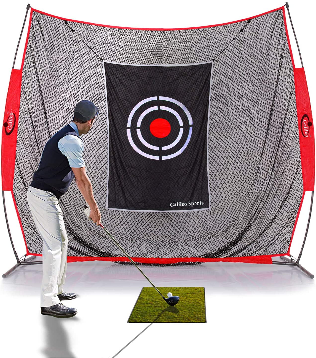 GALILEO Golf Practice Net Driving Range Golf Hitting Nets for Indoor Outdoor with Golf Training Aids (Variety of Options) testing 02