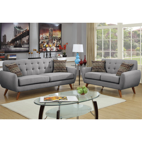 Bobkona a Linen-Like Polyfabric 2-Piece Sofa and Loveseat Set