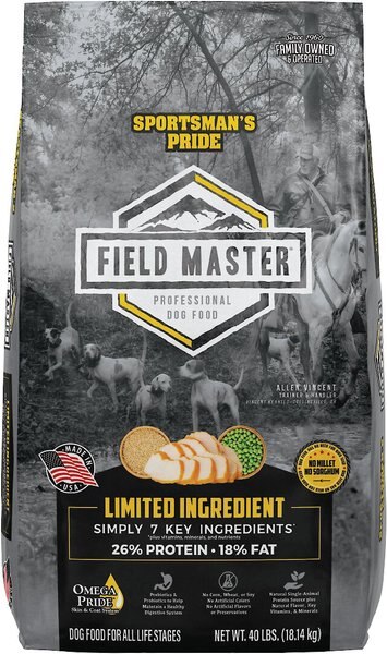 Sportsman's Pride Field Master 26/18 Limited Ingredient Dry Dog Food， 40-lb bag