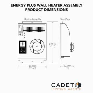 Cadet Wall Heater Electric Energy Plus Assembly with Stat 1600-Watt1500-Watt1000-Watt 240-Volt208-Volt120-Volt CE163T