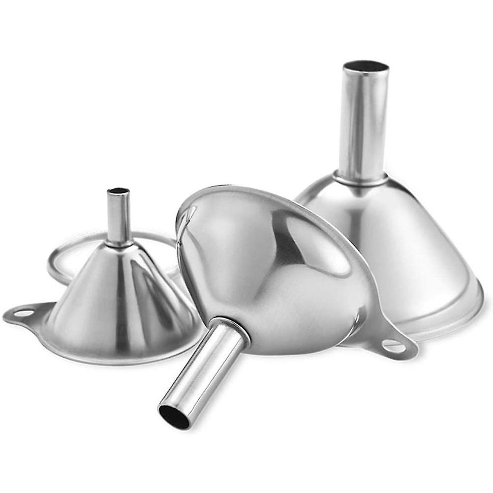 3 Stainless Steel Funnels Set for Kitchen Small Kitchen Funnels Strainer Tools for Transferring Liquid Oil