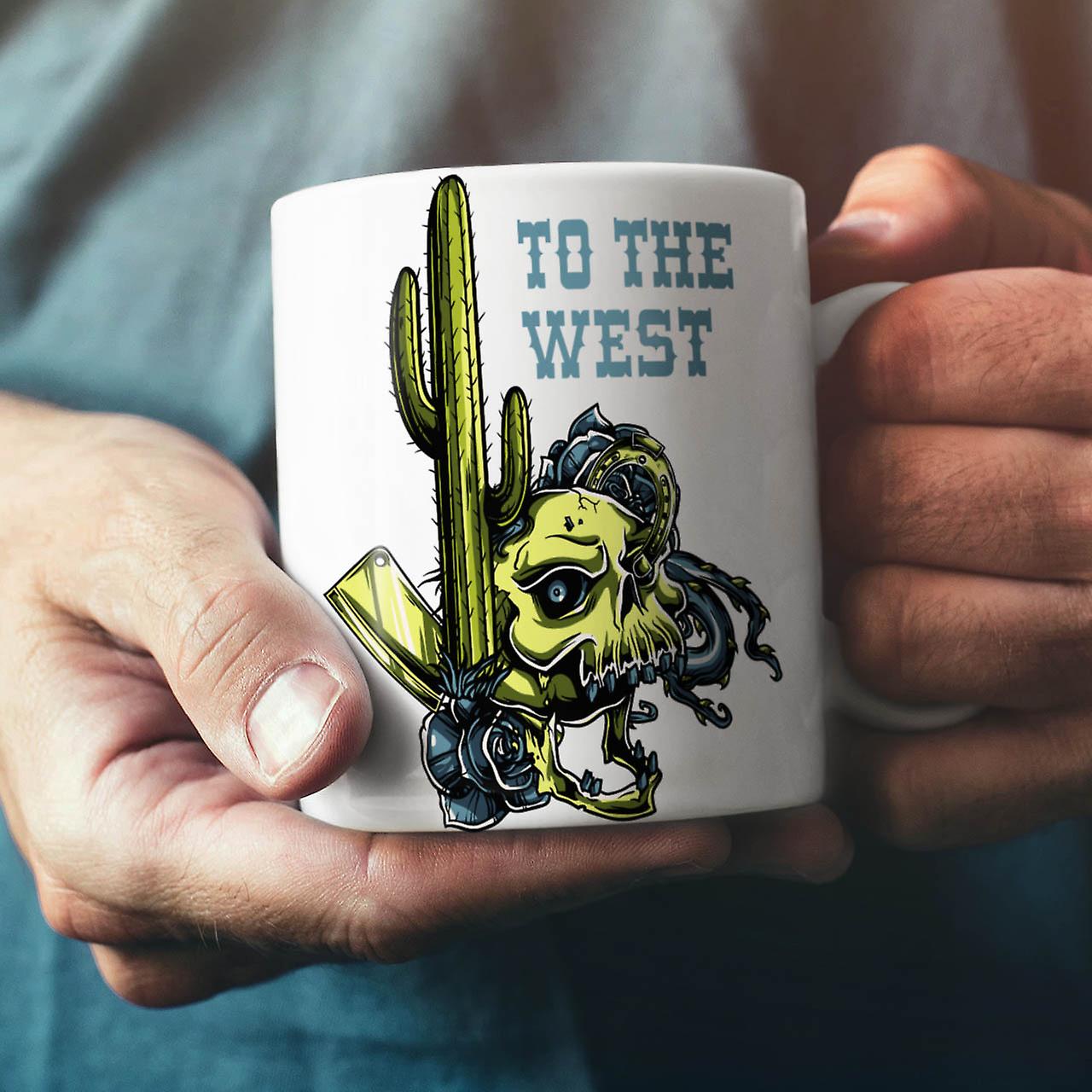 To The West Head Skull NEW White Tea Coffee Ceramic Mug 11 oz | Wellcoda