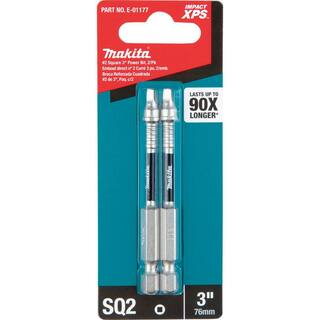 Makita IMPACT XPS #2 Square 3 in. Power Bit (2-Pack) E-01177