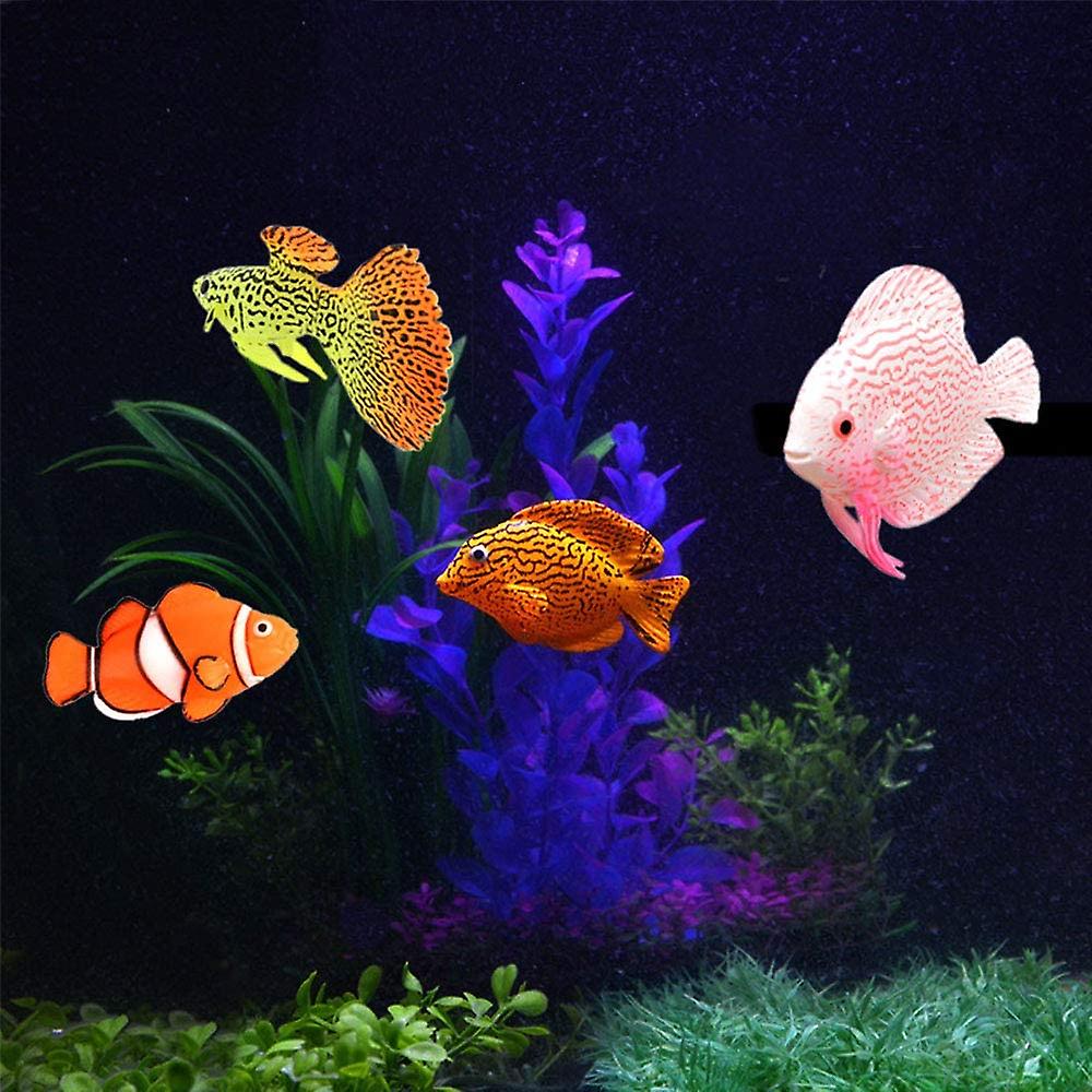 Fake Tropical Fish Silicone Fake Fish For Aquarium Fish Tank Decor Fake Goldfish For Fish Tank Decoration Artificial Fish Aquarium Toy Fish Tank (4 Pi