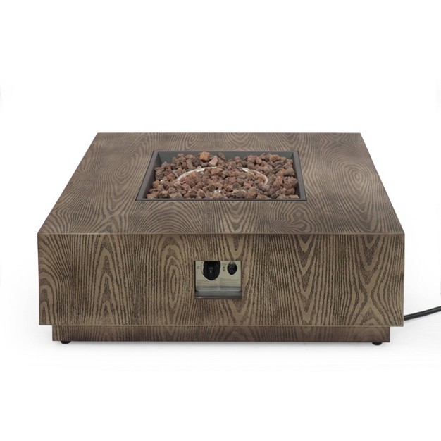 Wellington Outdoor 40000 Btu Square Fire Pit Brown Christopher Knight Home