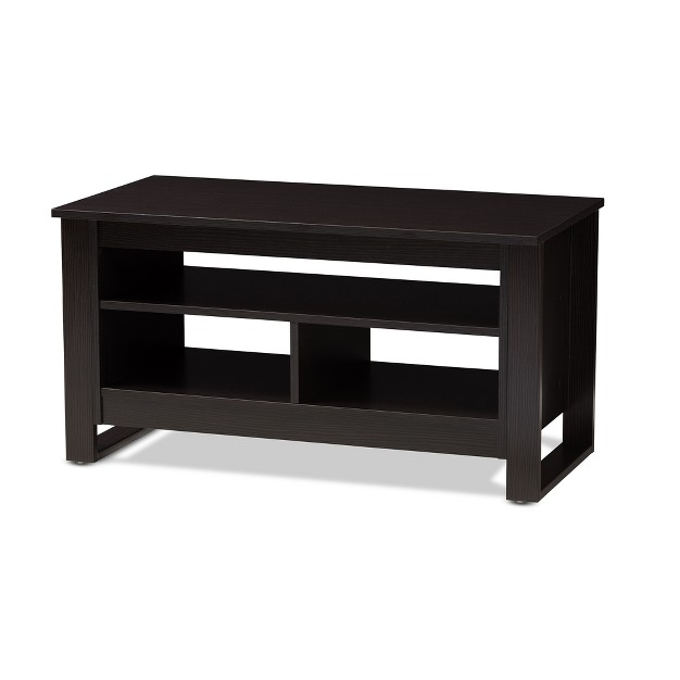 Nerissa Modern And Contemporary Finished Coffee Table Dark Brown Baxton Studio