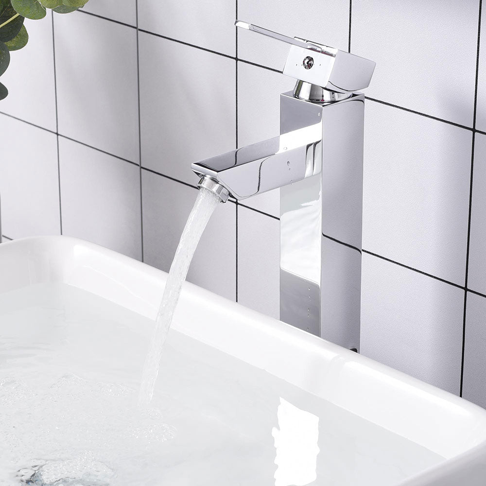 Aquaterior Bathroom Sink Faucet Square Cold & Hot 12