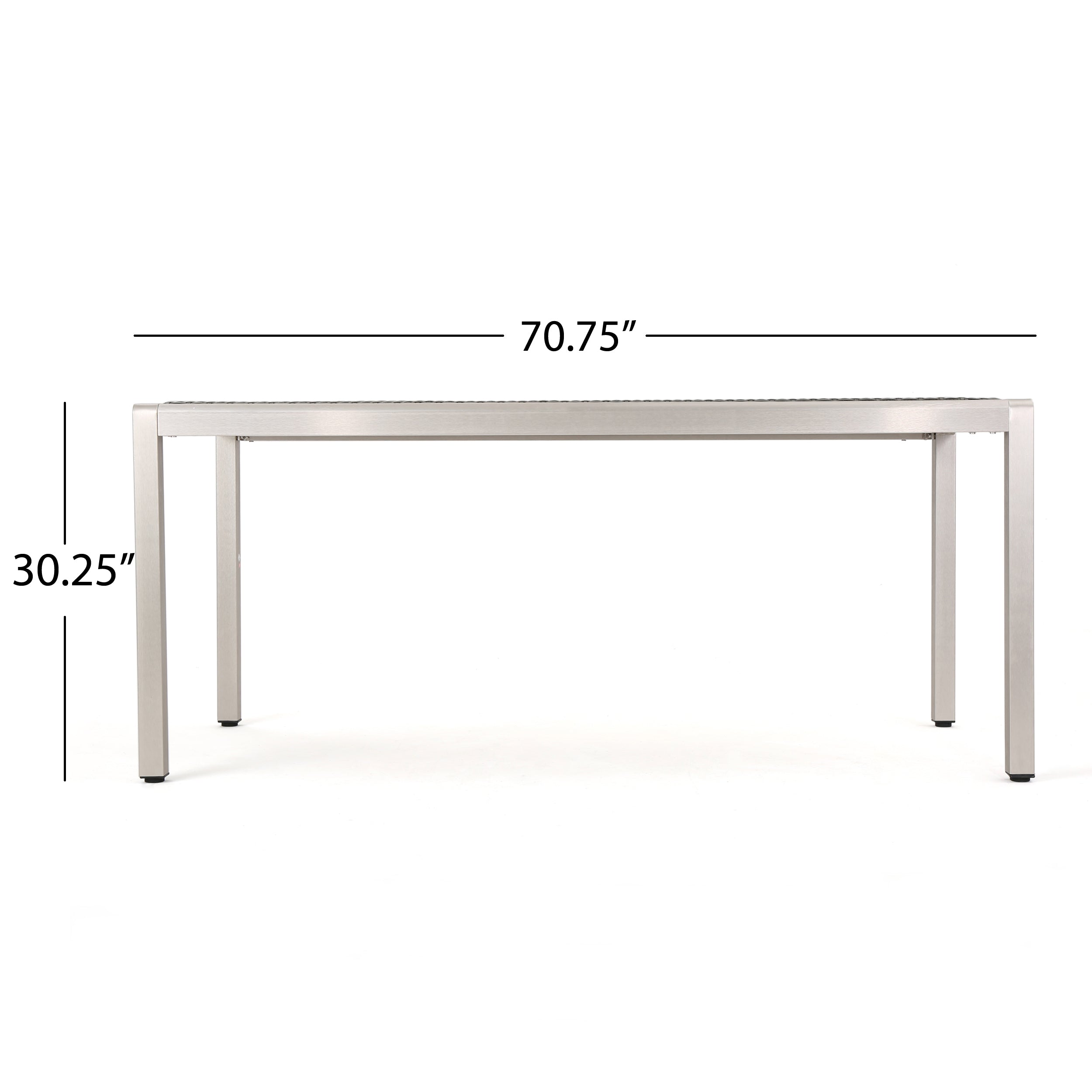 Coral Bay Outdoor Aluminum Dining Table w/ Wicker Top